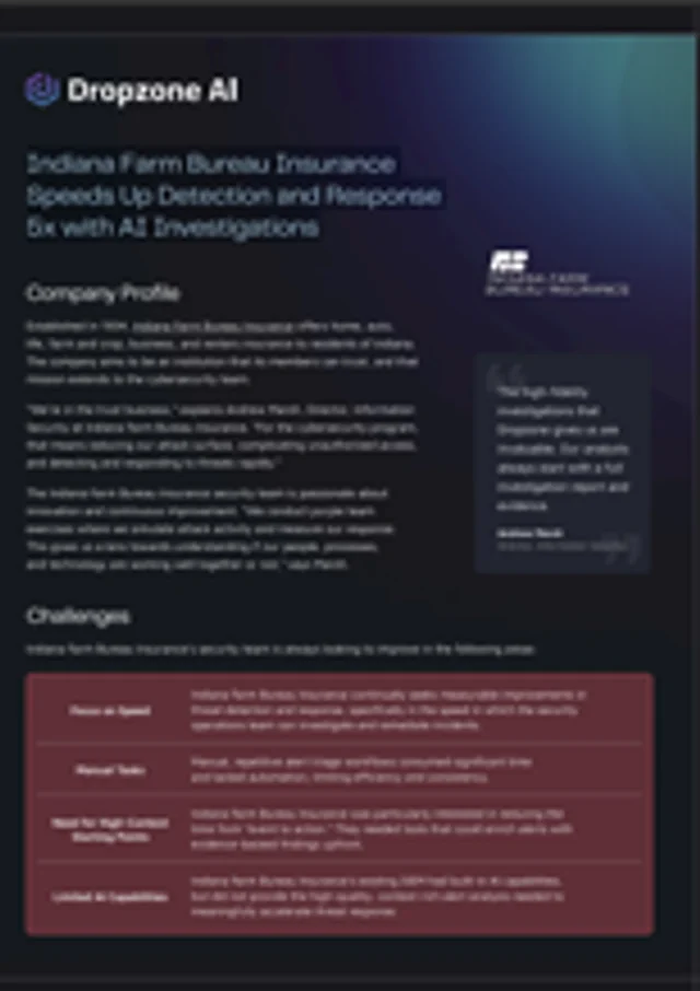 Indiana Farm Bureau Insurance Speeds Up Detection and Response 5x with AI Investigations